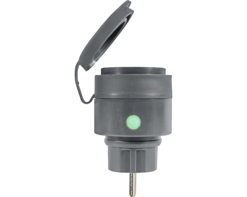 Schutzkontaktstecker mit Klappdeckel und LED-Anzeige
