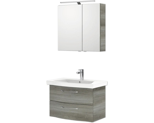 Badezimmer-Set mit Waschtischunterschrank, Waschbecken und Spiegelschrank