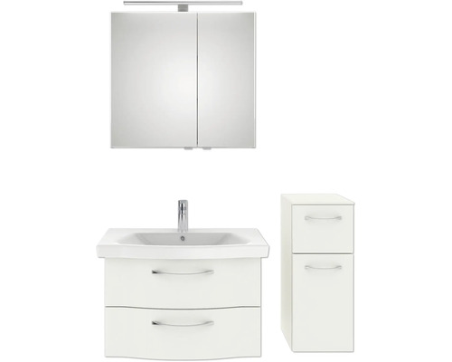 Badezimmermöbelset mit Spiegelschrank, Waschbeckenunterschrank und Seitenschrank