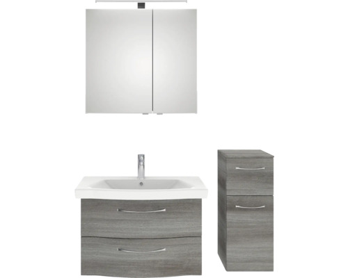Badezimmer Set mit Spiegelschrank, Waschbeckenunterschrank und Seitenschrank