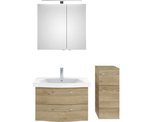 Badezimmer-Set mit Spiegelschrank, Waschtisch und Unterschrank