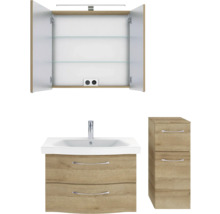 Badezimmer-Set mit Spiegelschrank, Waschbeckenunterschrank und Seitenschrank