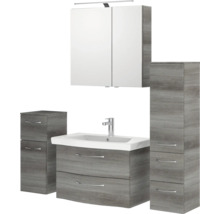 Badezimmer Möbelset mit Waschbecken, Spiegelschrank und Schränken