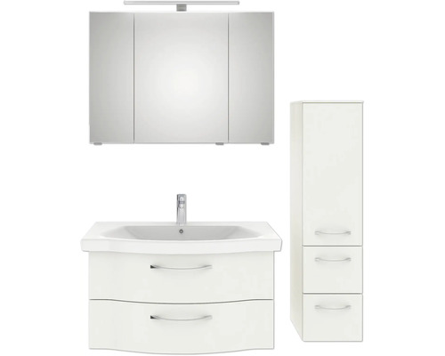 Badmöbelset mit Spiegelschrank, Waschtischunterschrank und Hochschrank