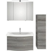 Badezimmerset mit Waschtischunterschrank, Spiegelschrank und Hochschrank