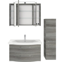 Badezimmer-Set mit Spiegelschrank, Waschtisch und Hochschrank im modernen Design