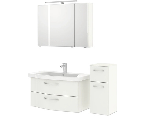 Badezimmer-Set mit Waschtisch, Spiegelschrank und Unterschrank