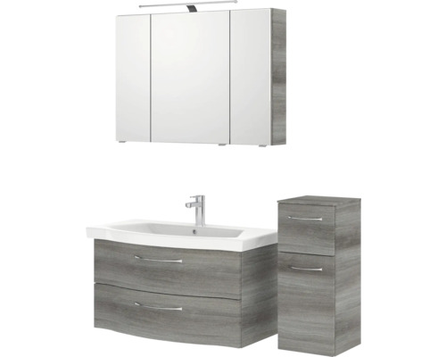 Badezimmermöbelset mit Waschtisch, Unterschrank und Spiegelschrank