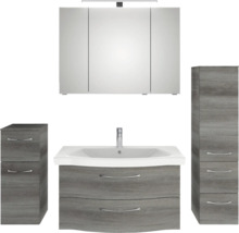 Badezimmer-Set mit Waschtisch, Spiegelschrank und Hochschrank