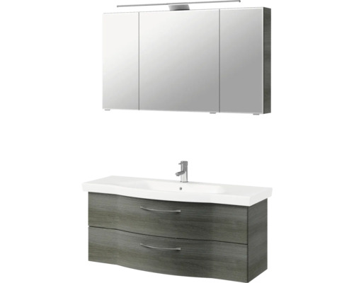 Badezimmer-Set mit Spiegelschrank, Waschbecken und Unterschrank