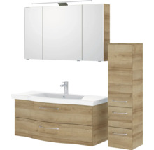 Badmöbelset mit Spiegelschrank, Waschtischunterschrank und Hochschrank