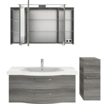 Badezimmerset mit Waschbeckenunterschrank, Spiegelschrank und Seitenschrank für das Badezimmer
