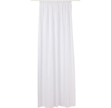 Weißer Duschvorhang mit Kräuselbandaufhängung