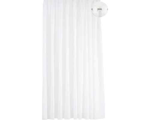 Vorhang mit Universalband Sable weiß 260 x 300 cm Weißer Gardinenschal mit Faltenbandaufhängung