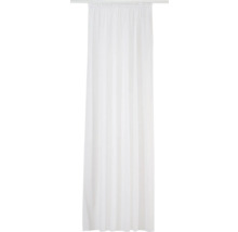 Weißer Duschvorhang mit Kräuselbandaufhängung an einer Stange