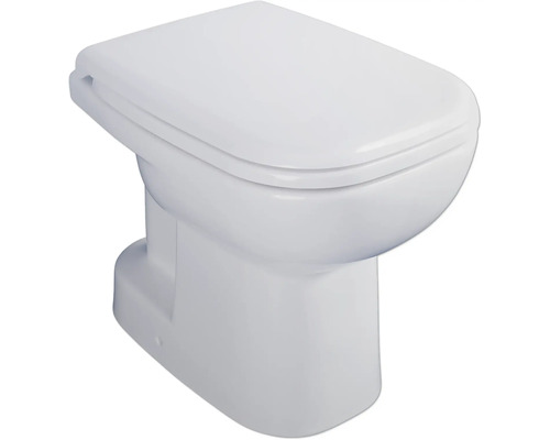 DURAVIT Stand-WC Set DuraHome Tiefspüler offener Spülrand weiß glänzend mit WC-Sitz 40260100A1