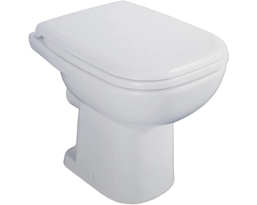 Stand-WC Set DURAVIT DuraHome Tiefspüler offener Spülrand weiß glänzend mit WC-Sitz 40250900A1