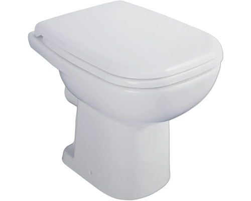 DURAVIT Stand-WC Set DuraHome Tiefspüler offener Spülrand weiß glänzend mit WC-Sitz 40250900A1