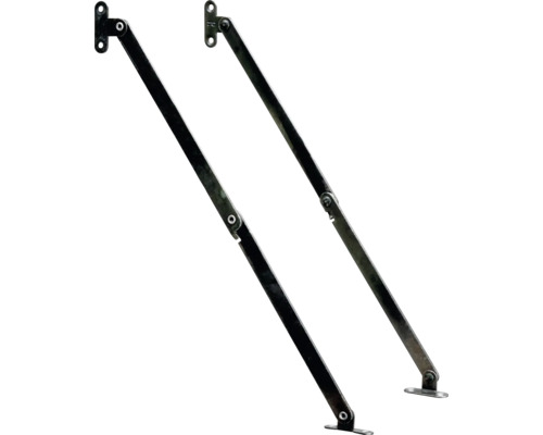 Klappenhalter ohne Arretierung 250 mm Öffnungswinkel max. 90° Zwei Fensterladenhalter aus Metall
