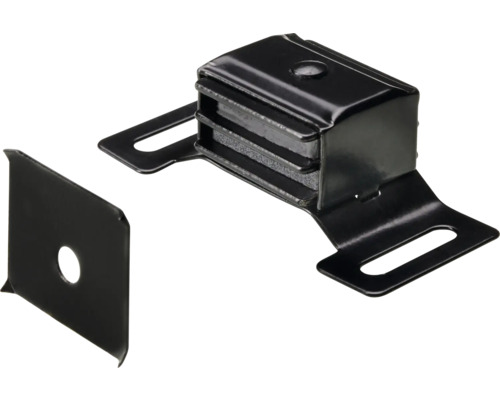 Magnetschnäpper 63 x 25,5 x 19,5 mm schwarz 2 Stück Schwingungsdämpfer mit Montageplatte für Installationssysteme