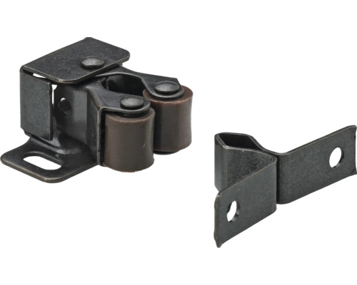 Schnappverschluss 33 x 14 x 28 mm Stahl bronzefarben Doppeltürverschluss mit Gegenstück