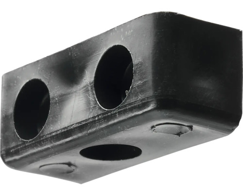 Eckverbinder "Block" 12 x 12 x 35 mm Kunststoff schwarz matt Schwarzer Eckverbinder aus Kunststoff mit Löchern