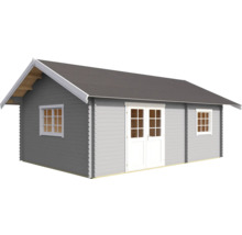 Gartenhaus aus Holz mit zwei Fenstern und Doppeltür