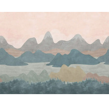 Wandbild mit Berglandschaft und Waldmotiv