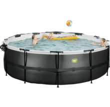 Rundes Aufstellbecken mit Kindern und Wasserball für den Garten