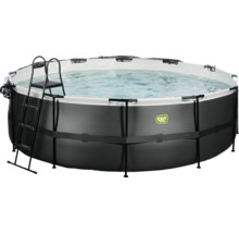 Rundes Aufstellpool-Set mit Leiter und Wasserfüllung
