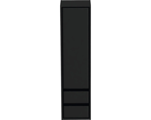 Hochschrank Sanox Loft BxHxT 40 x 160 x 35 cm links Frontfarbe schwarz matt Schmaler Hochschrank mit zwei Fächern