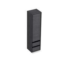 Schwarzer Bad-Hochschrank mit zwei Schubladen