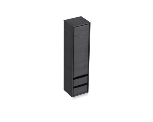 Schwarzer Bad-Hochschrank mit zwei Schubladen