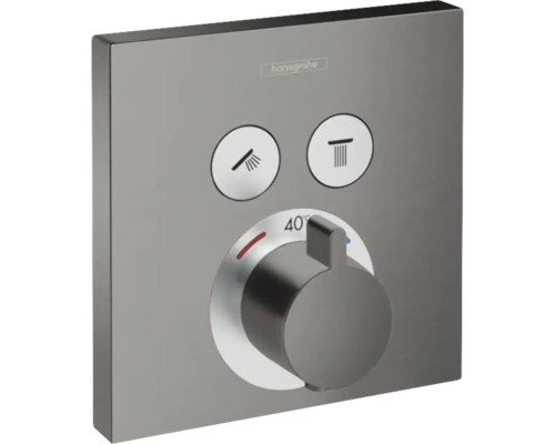 Handbrause hansgrohe ShowerSelect eckig 30 x 30 mm brushed black chrom 15763340 Hansgrohe Fertigset für Unterputz Thermostatarmatur mit Brausefunktion