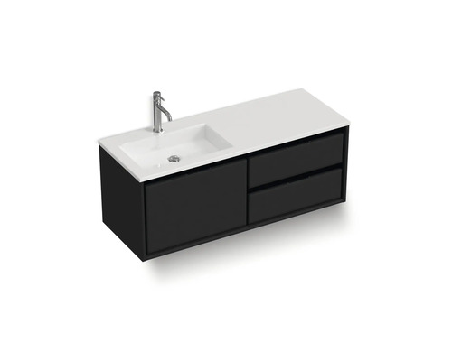 Waschtischunterschrank mit Waschbecken, Armatur und Schubladen