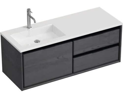 Waschtischunterschrank mit zwei Schubladen, Waschbecken und Armatur