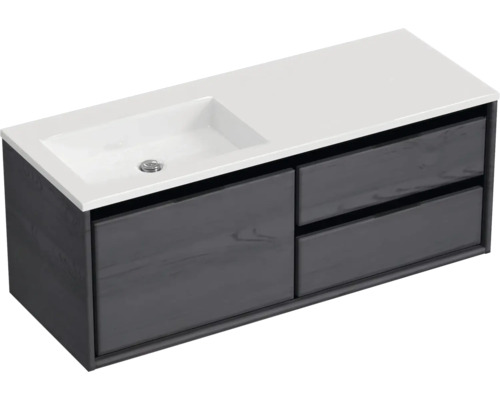 Waschtischunterschrank mit zwei Schubladen und Waschbecken