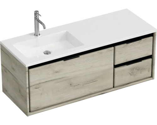 Waschtischunterschrank mit Waschbecken und Armatur