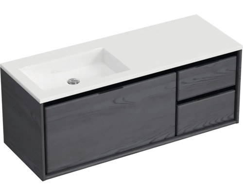 Waschtischunterschrank mit Waschbecken und zwei Schubladen