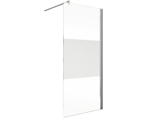 Duschwand aus Glas mit Teilmattierung