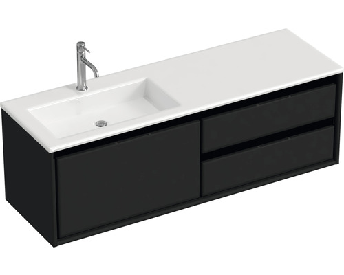 Waschtischunterschrank mit Waschbecken und zwei Schubladen