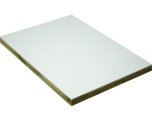 Multiplexplatte Eucalyptus beidseitig weiß 1220x825x15 mm Holzplatte mit Beschichtung