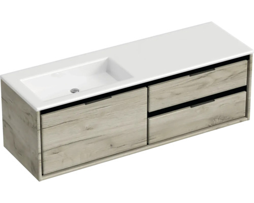 Waschtischunterschrank mit zwei Schubladen und Waschbecken