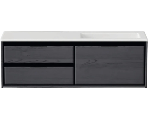 Waschtischunterschrank mit zwei Schubladen und einer Tür