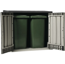 Mülltonnenbox Stora Way Plus XL inkl. Gasdruckfedern 145 x 85 x 124,5 cm Holzoptik taupe-anthrazit