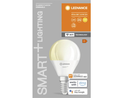 Ledvance Smart Plus LED Lampe mit E14 Fassung, dimmbar und mit WiFi Technologie