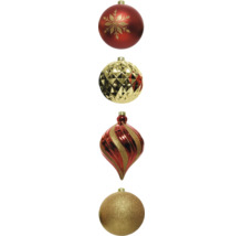 Verschieden geformte Christbaumkugeln