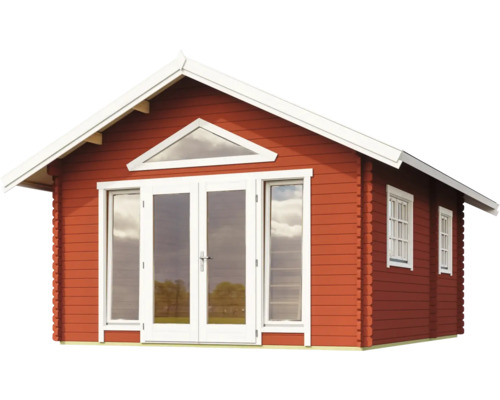 Holzgartenhaus mit Doppeltür und Fenstern