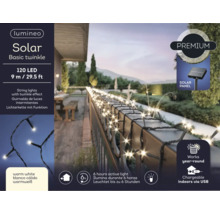 Lumineo Solar Basic Twinkle Lichterkette mit 120 LEDs und einer Länge von 9 Metern zur Dekoration für den Außenbereich