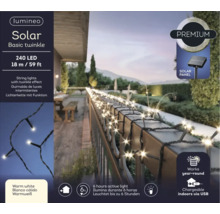 Lichterkette mit Solarpanel, 240 LEDs, 18 Meter Länge, mit Blinkeffekt